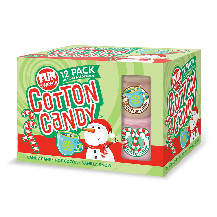 Fun Sweet Holiday Cotton Candy Tubs | Christmas Candy | Sweetservices.com