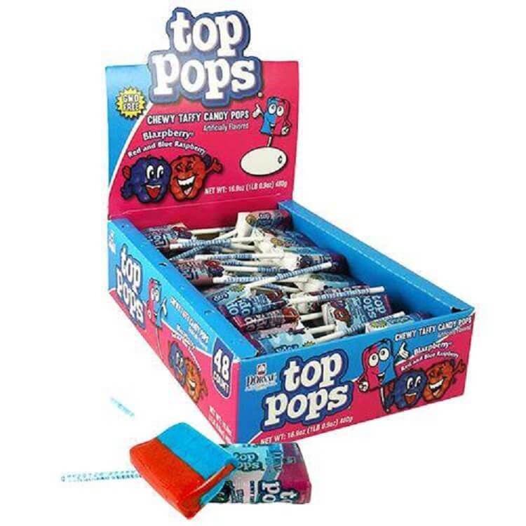 Red And Blue Raspberry Top Pops 