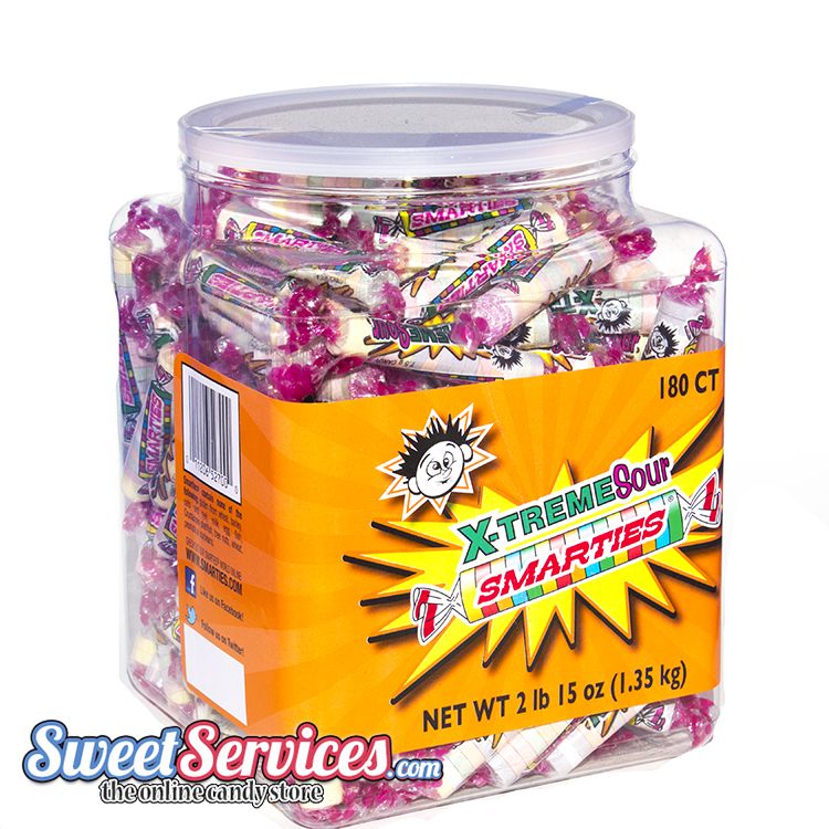 CeDe Xtreme Sour Smarties Candy Rolls 180 Count Jar | Bulk Candy Rolls ...