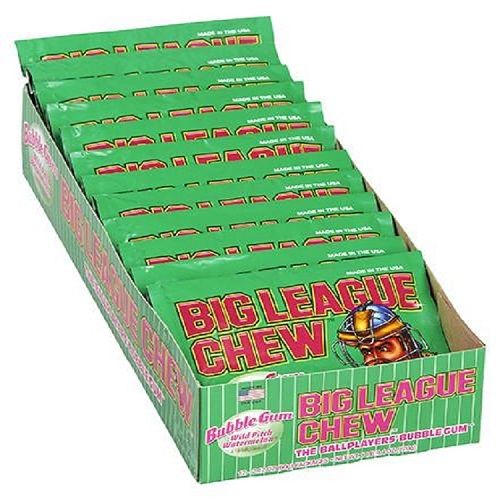 Big League Chew Gum Sour Apple 2.12oz pack or 12ct box